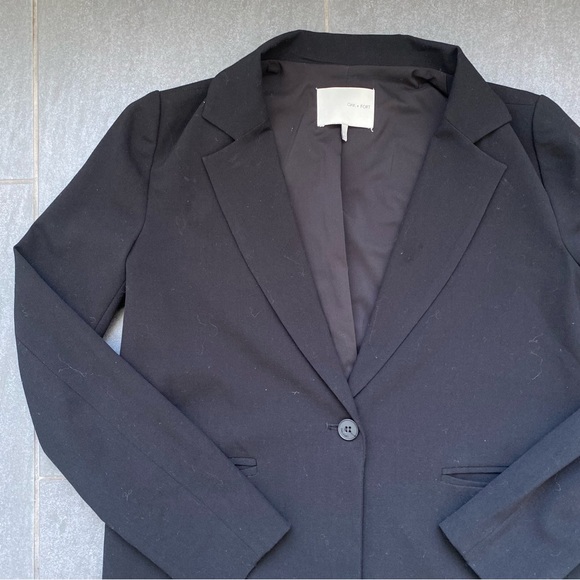 Oak and Fort Lightweight Black Peacoat Size XS - Picture 2 of 5